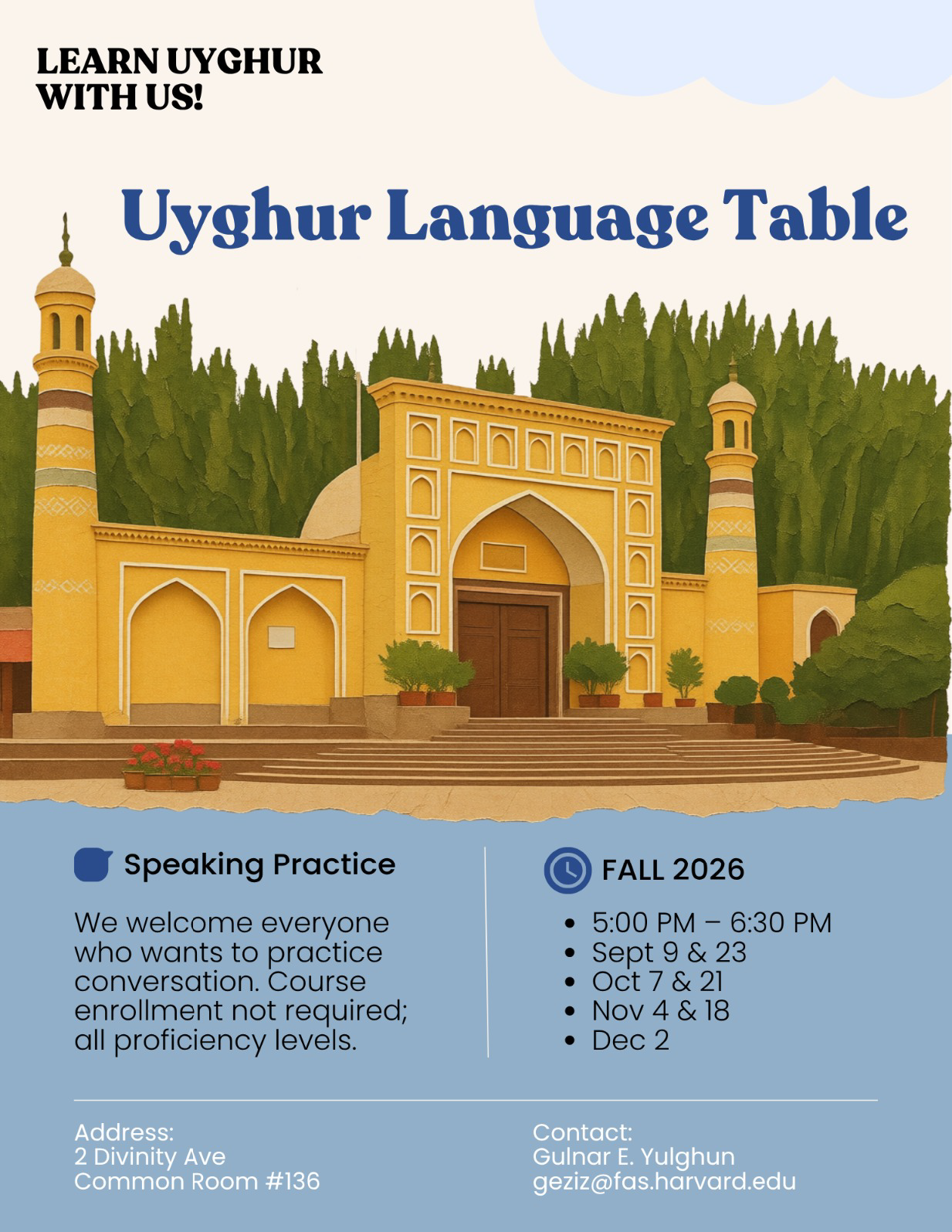 Uyghur Language Table Poster