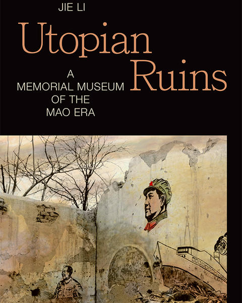 book cover with photo of destoyed buildings with Maoist graffiti